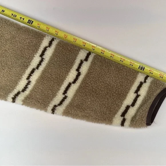 Todd Snyder Beige and Brown 1/4 Zip Sherpa Fleece Long Sleeve Sweater Zip Up